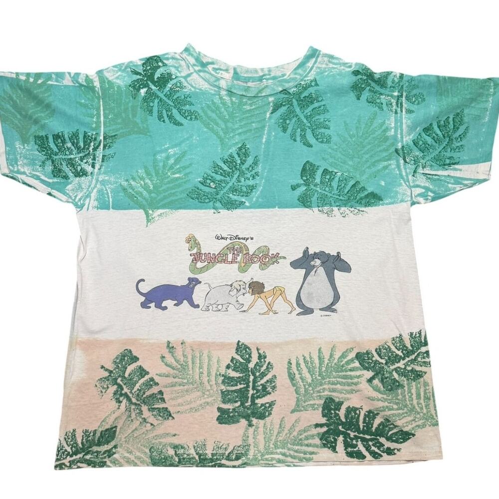 Vintage 90s Disney Jungle Book T-Shirt XL Single Stitch AOP Tropical Graphic